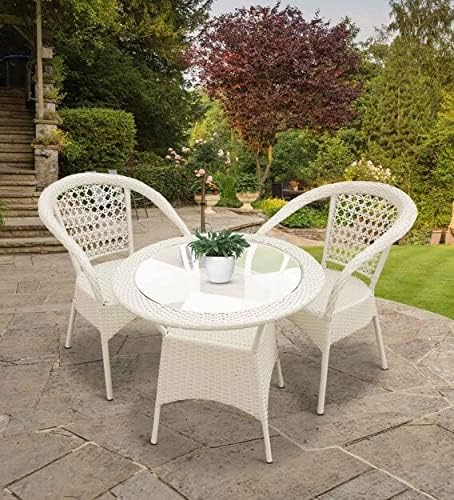 Patio D-8 |Indoor |Outdoor |Living Room| Balcony| Garden| Chair Table(2 Chair + 1 Table)| Furniture Set| Coffee Chair Table Set|Powder Coated| Off White