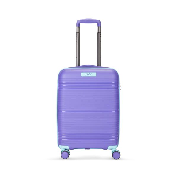 Skybags Cabin Paratrip Hard Luggage (55 cm) | Polypropylene Luggage Trolley with 8 Spinner Wheels| Purple Oppulence | Unisex