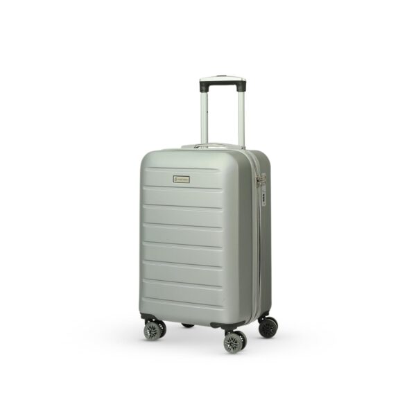KNIGHT STALLION 8 Wheels 50cm (21 Inch) Small Check-in Trolley Bag Hard Case 100% ABS Material, 360 Degree Wheeling System Luggage, Travel Suitcase Bag, 3 Years Warranty, Recessed TSA Lock - Silver