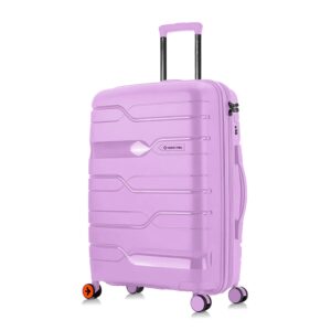 Nasher Miles Paris Hard-Sided Polypropylene Check-in Luggage 28 inch | 75cm | 8 Wheels Large Trolley Bag for Travel | Suitcase (Purple)