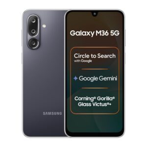 Samsung Galaxy M36 5G (Velvet Black, 6 GB RAM, 128 GB Storage)| Circle to Search| Google Gemini| Corning Gorilla Glass Victus+| 7.7mm Slim| AI Enhanced 50 MP OIS Triple Camera| Unmatched Nightography