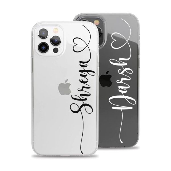 MITZVAH Silicone Personalised Silicone Case For iPhone 15 14 13 12 11 Pro Max Mini Xr Xs X 10 8 Plus 7 6S 6 Se Custom Name Transparent Clear Cover For Girls Boys (Pattern 3)