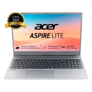Acer Aspire Lite, AMD Ryzen 3 7330U Processor, 8 GB RAM, 512 GB SSD, Full HD, 15.6"/39.62cm, Windows 11 Home, Steel Gray, 1.6KG, AL15-41, Metal Body, Premium Thin and Light Laptop Acer Aspire Lite, AMD Ryzen 3 7330U Processor, 8 GB RAM, 512 GB SSD, Full HD, 15.6"/39.62cm, Windows 11 Home, Steel Gray, 1.6KG, AL15-41, Metal Body, Premium Thin and Light Laptop