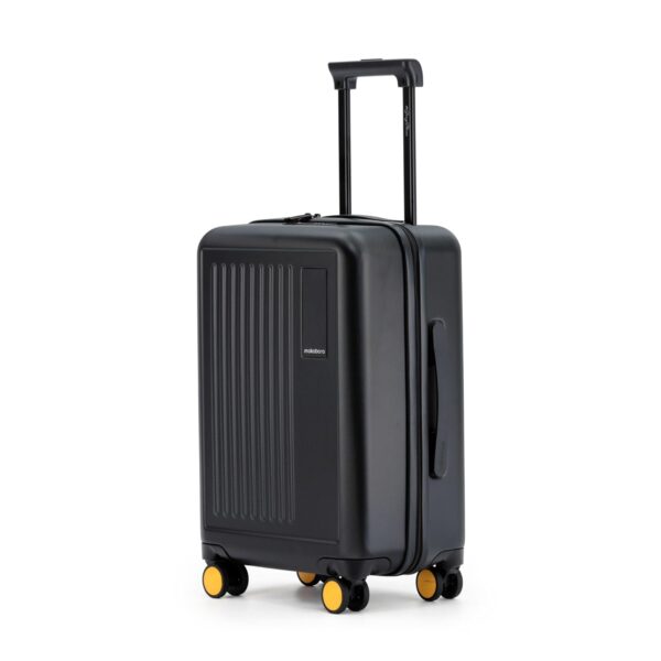 MOKOBARA Transit Cabin Luggage | 40 Liters Capacity & Durable Polycarbonate Hardshell | Silent Hinomoto Wheels & TSA Lock | Carry-On Suitcase for Travel | Black | Money Moves 2.0