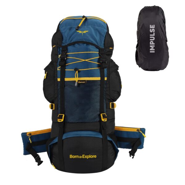 Impulse rucksack bags 75 litres travel bag for men tourist bag for travel backpack for hiking trekking Bag for men camping thames blue bag with 1 Year Warranty Impulse rucksack bags 75 litres travel bag for men tourist bag for travel backpack for hiking trekking Bag for men camping thames blue bag with 1 Year Warranty