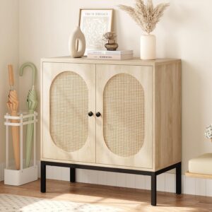 Enhance Your Home with Quick Artsy's Versatile Buffet Cabinet: Rattan Storage, Accent Sideboard, and Wood Console - Perfect Entryway Cabinet for Living Room, Dining Room, or Hallway
