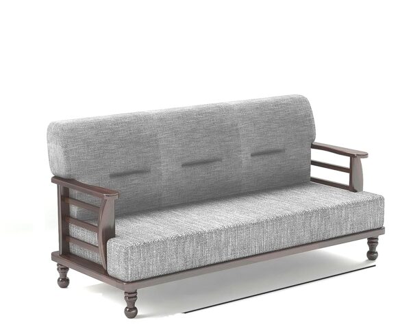 DaneWood - 3-Person Sofa Set for Living Room, Drawing Room & Office Lounge|Capacity - Three Seater, Sheesham Wood, Dark Brown Finish