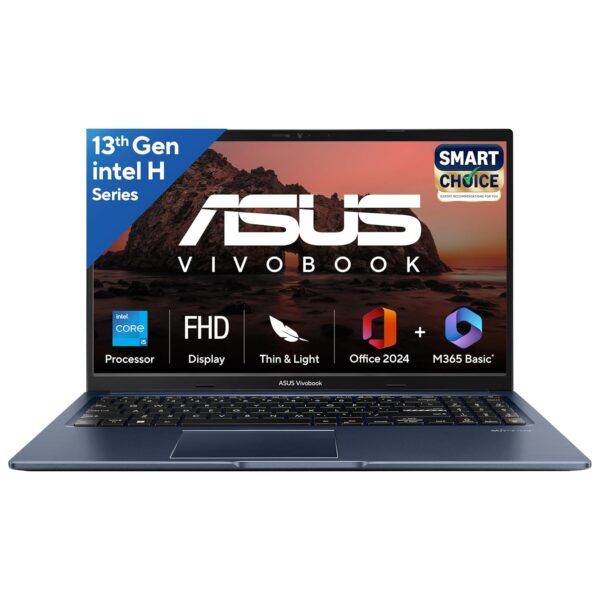 ASUS Vivobook 15, Smartchoice,Intel Core i5 13th Gen 13420H,16GB RAM, 512GB SSD, FHD 15.6",Windows 11, Office Home 2024, Quiet Blue, 1.70 kg, X1502VA-BQ836WS,Intel UHD iGPU, M365 Basic (1Year)* Laptop ASUS Vivobook 15, Smartchoice,Intel Core i5 13th Gen 13420H,16GB RAM, 512GB SSD, FHD 15.6",Windows 11, Office Home 2024, Quiet Blue, 1.70 kg, X1502VA-BQ836WS,Intel UHD iGPU, M365 Basic (1Year)* Laptop
