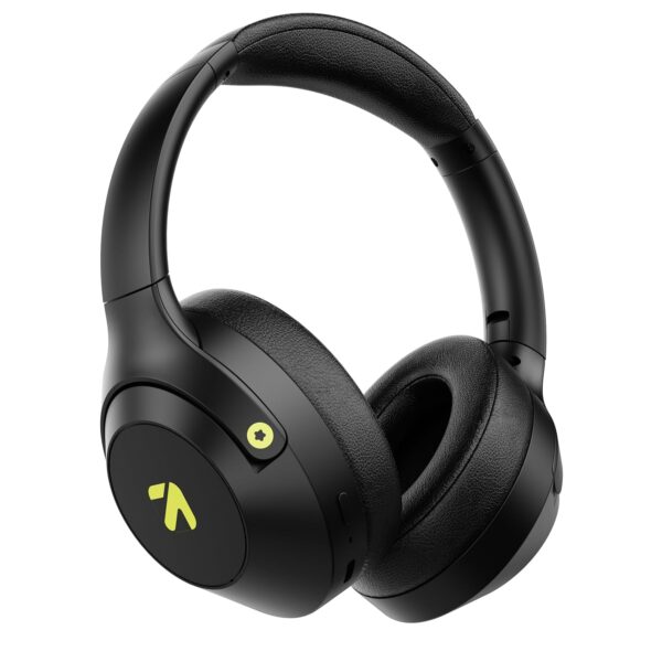 GOBOULT Flex On Ear Bluetooth Headphones with 80H Playtime, 40mm Bass Drivers, Zen ENC Mic, Type-C Fast Charging, Bluetooth 5.4, AUX Option, 60ms Low Latency, IPX5, Wireless Headphone (Jet Black)