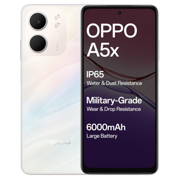 OPPO A5X 4G (Laser White, 4GB RAM, 64GB Storage) with Exchange Bonus or No Cost EMI