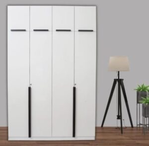 Hexagon-Redefining Lifestyles Engineered Wood Hexagon Furnitures 4 Door Wardrobe Frosty White With Loft And Lockerfor Bedroom /4 Door Wardrobe With Drawer And Multiple Shelves For Storage Hexagon-Redefining Lifestyles Engineered Wood Hexagon Furnitures 4 Door Wardrobe Frosty White With Loft And Lockerfor Bedroom /4 Door Wardrobe With Drawer And Multiple Shelves For Storage