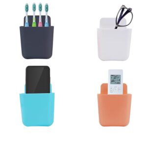 Anshri Plastic 4Piece Wall Mounted Storage Box Remote Storage Organizer Case for Air Conditioner TV Mobile Stand Rack, Phone Charger Plug Holder(Pack of 4), 40 x 60 x 50 millimeters