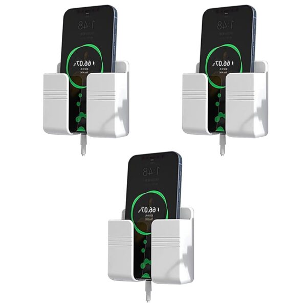 Prolet Wall Mounted Mobile Holder Storage Case for Remote, Wall Mounted Mobile Stand/Multi Purpose Stand with Hole for Phone Charging-White(Pack of 3) Prolet Wall Mounted Mobile Holder Storage Case for Remote, Wall Mounted Mobile Stand/Multi Purpose Stand with Hole for Phone Charging-White(Pack of 3)