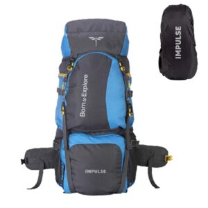 Impulse Rucksack bags 80 litres travel bag for men tourist bag for travel backpack for hiking trekking Bag for men camping Curve Sky Blue with 1 year Warranty | Sky Blue Impulse Rucksack bags 80 litres travel bag for men tourist bag for travel backpack for hiking trekking Bag for men camping Curve Sky Blue with 1 year Warranty | Sky Blue