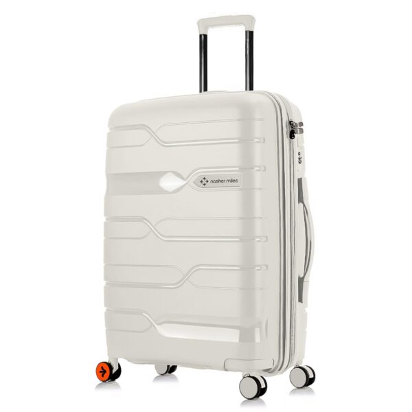 Nasher Miles Paris Hard-Sided Polypropylene Check-in Luggage 28 inch | 75cm | 8 Wheels Large Trolley Bag for Travel | Suitcase (White)
