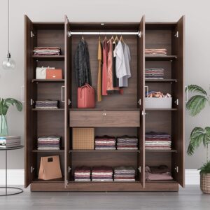 Wakefit Wardrobe | 1 Year Warranty | Engineered Wood Almirah, Cupboard for Clothes Storage | 4 Door, Mirror, 1 Drawer, 1 Hanging Space | Gingham - Columbian Walnut Wakefit Wardrobe | 1 Year Warranty | Engineered Wood Almirah, Cupboard for Clothes Storage | 4 Door, Mirror, 1 Drawer, 1 Hanging Space | Gingham - Columbian Walnut