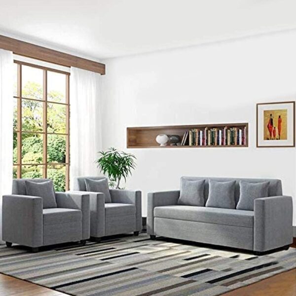 Sleepify Lexon 5 Seater Fabric 3+1+1 Sofa Set (Light Grey Color) Sleepify Lexon 5 Seater Fabric 3+1+1 Sofa Set (Light Grey Color)