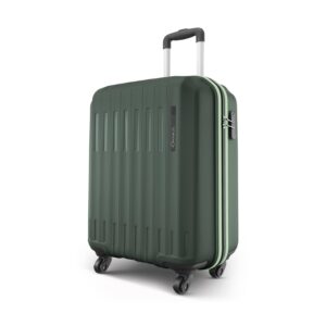 Safari Genius Alley 55cm Cabin Trolley Bag Hard Case Polypropylene, 4 Spinner Wheels, 360 Degree Wheeling Carry on Luggage, Travel Bag, Suitcase for Travel, Trolley Bags for Travel, Deep Forrest