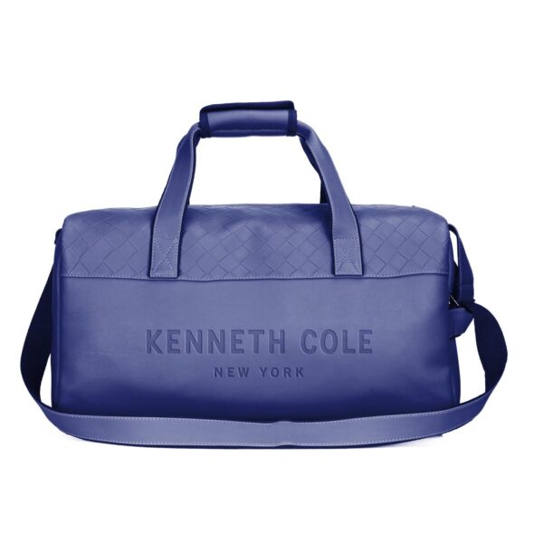 Kenneth Cole Faux Leather Duffle Bag for Travel|Compact and Comfortable for Travelling|Suitable for Men's and Women's|Cabin Luggage Bag, 52 x 24 x 28 Centimeters, Blue