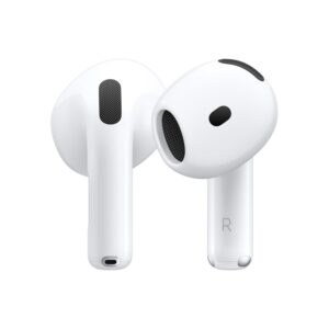 Apple AirPods 4 Wireless Earbuds, Bluetooth Headphones, Personalised Spatial Audio, Sweat and Water Resistant, USB-C Charging Case, H2 Chip, Up to 30 Hours of Battery Life, Effortless Setup for iPhone Apple AirPods 4 Wireless Earbuds, Bluetooth Headphones, Personalised Spatial Audio, Sweat and Water Resistant, USB-C Charging Case, H2 Chip, Up to 30 Hours of Battery Life, Effortless Setup for iPhone