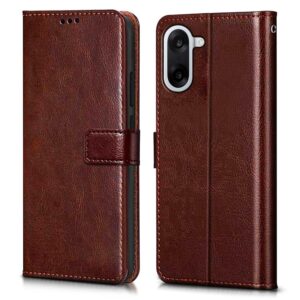 WOW IMAGINE Shock Proof Flip Cover Back Case Cover for 1+ OnePlus Nord CE 5 5G (Flexible | Leather Finish | Card Pockets Wallet & Stand | Chestnut Brown) WOW IMAGINE Shock Proof Flip Cover Back Case Cover for 1+ OnePlus Nord CE 5 5G (Flexible | Leather Finish | Card Pockets Wallet & Stand | Chestnut Brown)