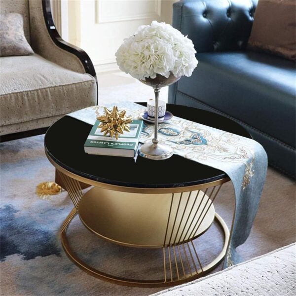 BROWN ART SHOPPEE Coffee Table Sofa Side Table Round Coffee Table Hall Table Metal Frame Center Table Tea Table Coffee table for Center Room Dining Home & Living Room (Gold & black) (Gold & Black) BROWN ART SHOPPEE Coffee Table Sofa Side Table Round Coffee Table Hall Table Metal Frame Center Table Tea Table Coffee table for Center Room Dining Home & Living Room (Gold & black) (Gold & Black)