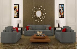 Homeify Poppy 5 Seater 3+1+1 Living Room Sofa Set (Grey) Homeify Poppy 5 Seater 3+1+1 Living Room Sofa Set (Grey)