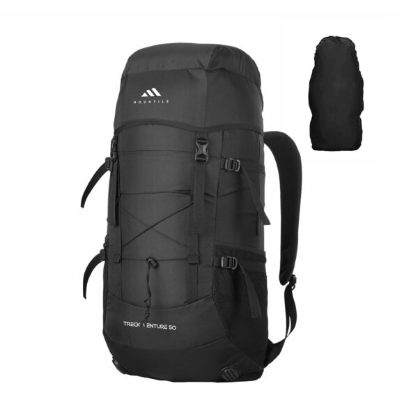 MOUNTILE 50L Travel Backpack for Hiking Trekking Camping, Rucksack with Rain Cover and Laptop Compartment - MTL03