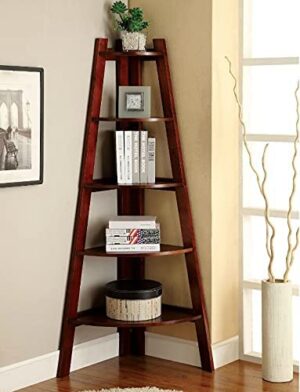 SHRI MINTU'S ART Wooden Corner Bookshelf for Living Room | Book Shelf 5 Tier Ladder Book Cabinet Corner Shelf, Bookshelf for Home Decor | Solid Wood Sheesham, Brown SHRI MINTU'S ART Wooden Corner Bookshelf for Living Room | Book Shelf 5 Tier Ladder Book Cabinet Corner Shelf, Bookshelf for Home Decor | Solid Wood Sheesham, Brown