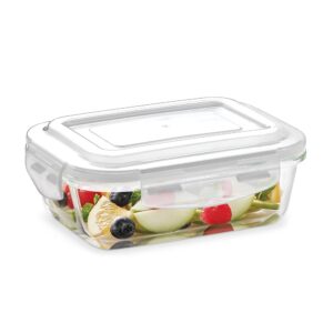 Borosil Klip N Store Glass Storage Container For Kitchen With Air-Tight Lid, Microwave & Oven Safe, Rectangular, 370 ml, Clear Borosil Klip N Store Glass Storage Container For Kitchen With Air-Tight Lid, Microwave & Oven Safe, Rectangular, 370 ml, Clear