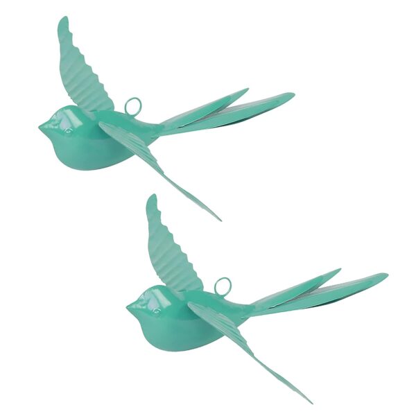 Elan Metal Hanging Decorative Rockstar Bird For Home Balcony And Garden Decor (Set of 2- Aqua, Blue) Elan Metal Hanging Decorative Rockstar Bird For Home Balcony And Garden Decor (Set of 2- Aqua, Blue)