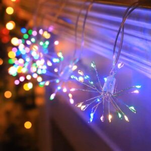 MIRADH Starbursts Lights, 10 ft USB-Powered Waterproof Warm-White Fairy Star String Lights  Indoor-Outdoor Dcor for Diwali, Navratri, Christmas & New Year (Multi)