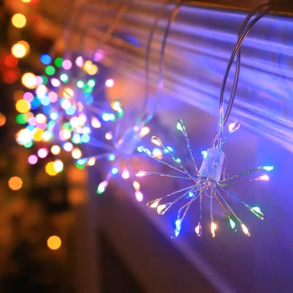 MIRADH Starbursts Lights, 10 ft USB-Powered Waterproof Warm-White Fairy Star String Lights  Indoor-Outdoor Dcor for Diwali, Navratri, Christmas & New Year (Multi)