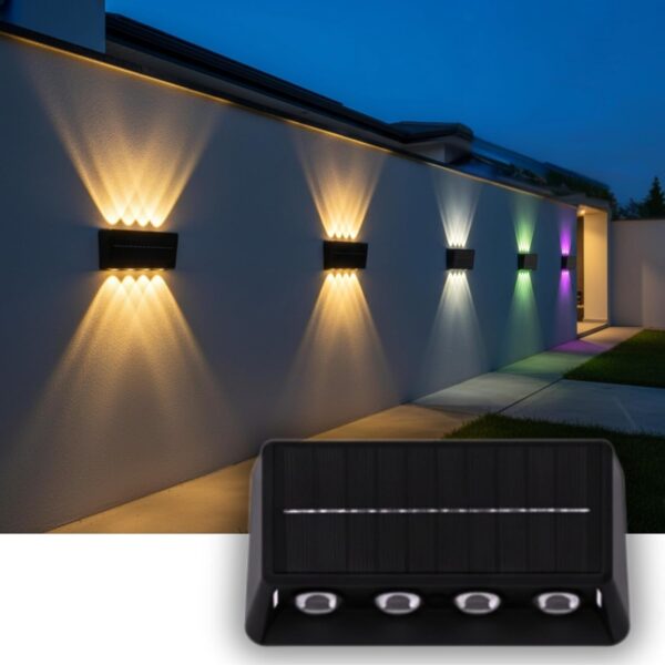 Homehop Solar Light Waterproof 8 LED RGB Up and Down Wall Lamps Outdoor for Home Decor, Garden Lights, Pathway, Porch, Courtyard, Doorway & Balcony (1800mAh/3.2V, ABS) Homehop Solar Light Waterproof 8 LED RGB Up and Down Wall Lamps Outdoor for Home Decor, Garden Lights, Pathway, Porch, Courtyard, Doorway & Balcony (1800mAh/3.2V, ABS)