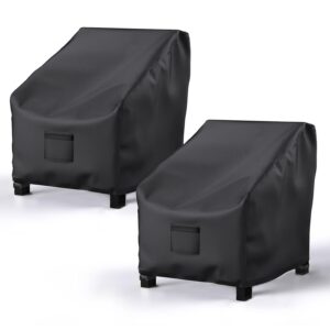 Patio Chair Covers for Outdoor Furniture Waterproof 2 Pack, 600D Heavy Duty Oxford Cloth, Large for Lounge Lawn Deep Seat Black 38" W x 31" D x 29" H Patio Chair Covers for Outdoor Furniture Waterproof 2 Pack, 600D Heavy Duty Oxford Cloth, Large for Lounge Lawn Deep Seat Black 38" W x 31" D x 29" H