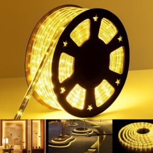 Gesto 5 Meter Rope LED Strip Lights | 120 LED/Mtr Waterproof Outdoor Lights for Balcony, Home Decor, Cove Light for False Ceiling | Flexible, Cuttable Strip Light for Diwali Decoration - Warm White