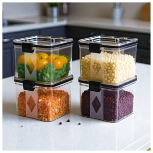 Eightiz (Pack of 4 Fridge Storage Containers Plastic Boxes with Airtight Lids,Freezer Safe,Refrigerator Organizer for Vegetables, Fruits, Kitchen organization accessories (700 ml,Transparent) Eightiz (Pack of 4 Fridge Storage Containers Plastic Boxes with Airtight Lids,Freezer Safe,Refrigerator Organizer for Vegetables, Fruits, Kitchen organization accessories (700 ml,Transparent)