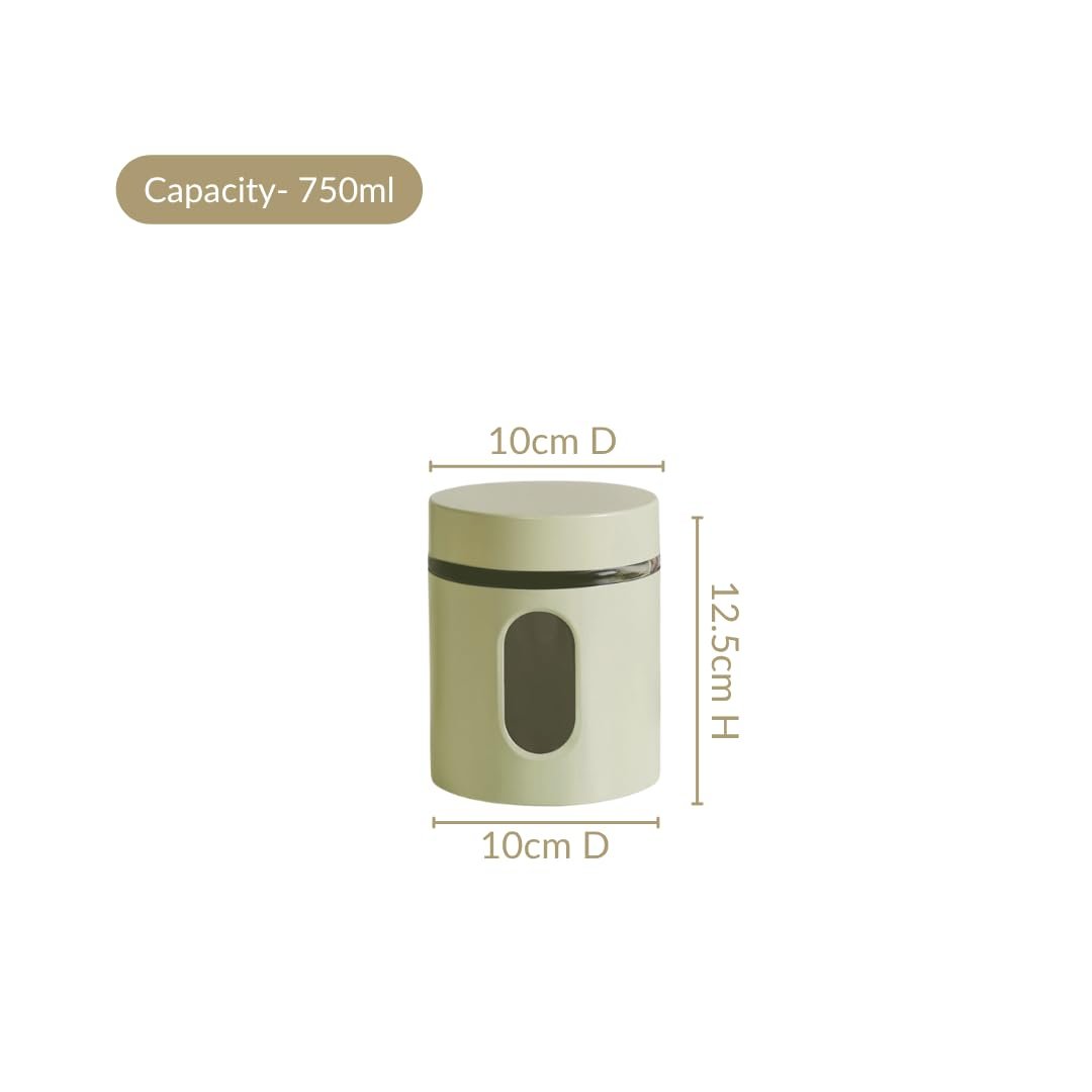 Nestasia Oval Window Metal Jacketed Glass Jars Set of 4Best Amazon Deals