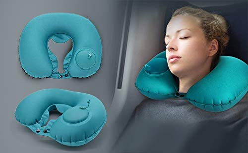 Portable Push Button Inflatable U-Shaped Neck Pillow,Best Amazon Deals