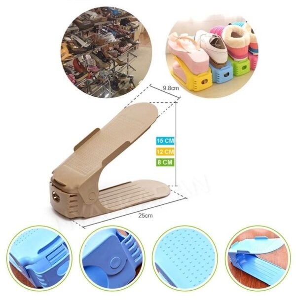 NYALKARAN Plastic Shoe Slots Organizer Space Saver DoubleBest Amazon Deals