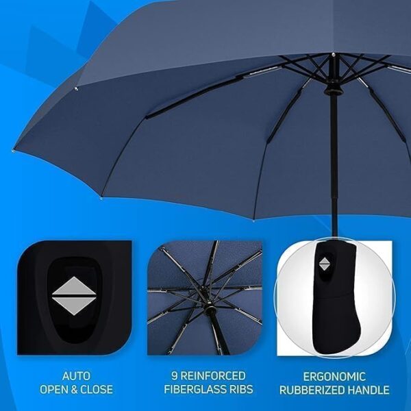 Kerok Portable Auto Travel Umbrella – Windproof for Rain,Best Amazon Deals