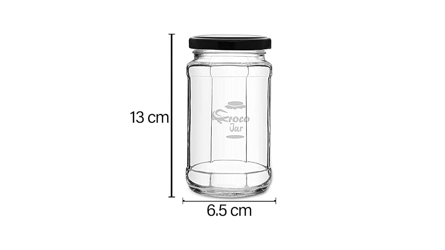 CROCO JAR Transparent Glass Containers for Kitchen 500ml,Best Amazon Deals