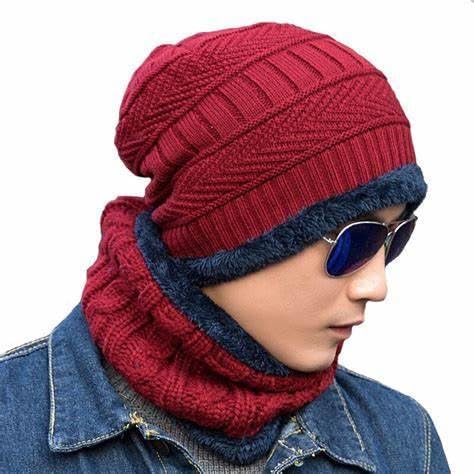Fitness Mantra Gym Winter Cap & Muffler for Men & Women| Beanie Cap| 1 Set|