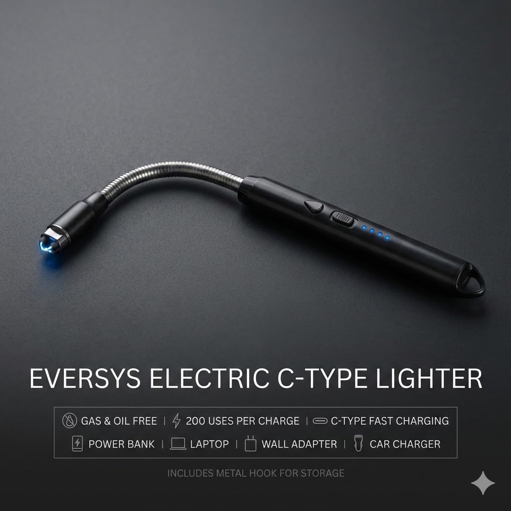 Rechargeable Electric Gas Lighter with 360 Flexible NeckBest Amazon Deals