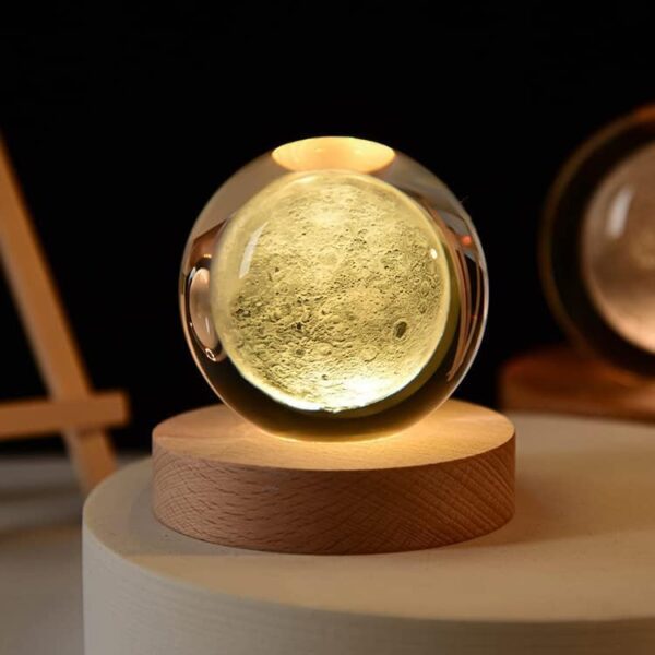 Desidiya Moon Crystal Ball Night Light,2.4 Inch GlassBest Amazon Deals