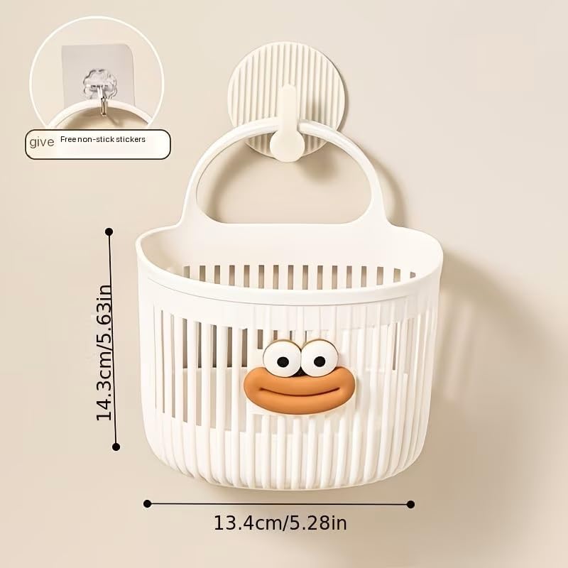 Cute Wall Mounted Storage Basket with Handle | Punch-FreeBest Amazon Deals