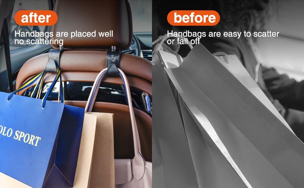 Car Backseat Headrest Hook, 4 Pcs Plastic Hanging StorageBest Amazon Deals