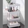 Multipurpose Storage Organizer Slim Rack Shelf with Wheels for Living Room, Office, Bedroom, Bathroom, Kids Room, Kitchen Trolley (White, 4 Layer) Plastic Multipurpose Storage Organizer Slim Rack Shelf with Wheels for Living Room, Office, Bedroom, Bathroom, Kids Room, Kitchen Trolley (White, 4 Layer) Plastic
