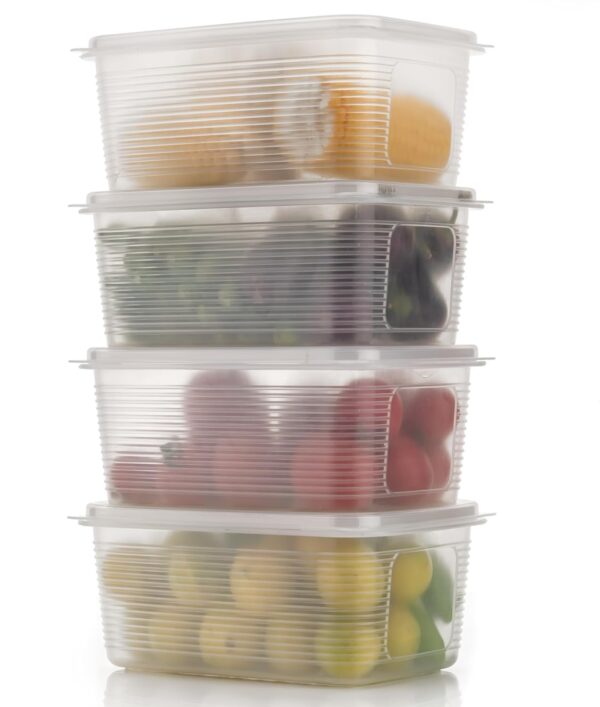 Qshare Plastic Storage Containers Set With Lid - Transparent Fridge Storage Boxes For Refrigerator Organizer & Freezer Safe Containers - Kitchen Storage Box Set For Vegetables & Fruits (1800 ml, 4Pcs) Qshare Plastic Storage Containers Set With Lid - Transparent Fridge Storage Boxes For Refrigerator Organizer & Freezer Safe Containers - Kitchen Storage Box Set For Vegetables & Fruits (1800 ml, 4Pcs)