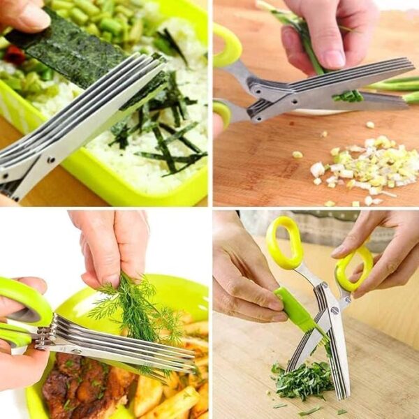 Stainless Steel 5 Blade Herbs Vegetable Shredding ScissorBest Amazon Deals
